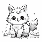 Adventure Mermaid Cat Coloring Pages 3