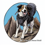 Adventurous Border Collie Hiking Coloring Pages 2