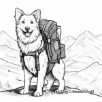 Adventurous Border Collie Hiking Coloring Pages 3