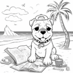 Adventurous Bulldog at the Beach Coloring Pages 2