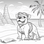 Adventurous Bulldog at the Beach Coloring Pages 3
