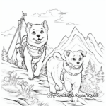 Adventurous Cats and Dogs Exploring Outside Coloring Pages 2
