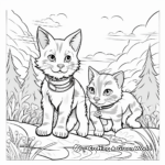 Adventurous Cats and Dogs Exploring Outside Coloring Pages 3