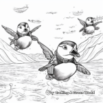 Adventurous Diving Penguins Coloring Pages 1