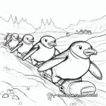 Adventurous Diving Penguins Coloring Pages 3