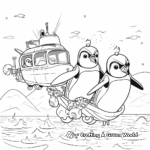 Adventurous Diving Penguins Coloring Pages 4