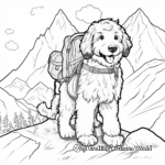 Adventurous Hiking Bernedoodle Coloring Pages 3
