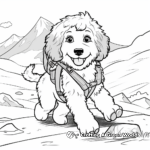 Adventurous Hiking Bernedoodle Coloring Pages 4