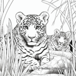 Adventurous Jungle Animal Coloring Pages: Tigers and Leopards 1
