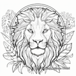 Adventurous Lion in the Wild: Jungle-Scene Coloring Pages 1