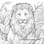 Adventurous Lion in the Wild: Jungle-Scene Coloring Pages 4