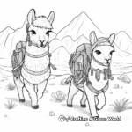 Adventurous Llamacorn Explorers Coloring Pages 1