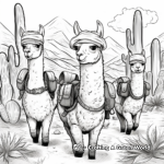 Adventurous Llamacorn Explorers Coloring Pages 4
