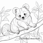 Adventurous Red Panda Climbing a Bamboo Tree Coloring Pages 1