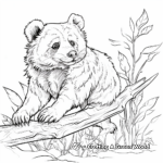 Adventurous Red Panda Climbing a Bamboo Tree Coloring Pages 2