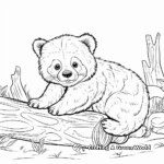 Adventurous Red Panda Climbing a Bamboo Tree Coloring Pages 4
