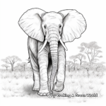 African Bush Elephant Realistic Coloring Pages 1