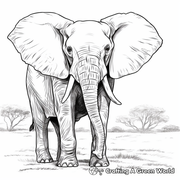 Realistic Elephant Coloring Pages - Free &amp; Printable!