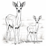 African Gazelle Family Coloring Pages 2