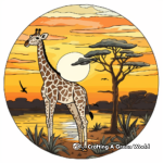 African Safari Sunset Coloring Page 4
