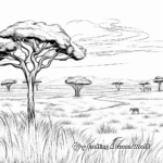 African Savanna Landscape Coloring Pages 4