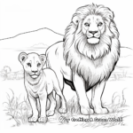African Savanna: Lion and Lamb Coloring Pages 3
