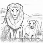 African Savanna: Lion and Lamb Coloring Pages 4