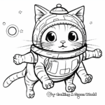 Alien Flying Cats: Outer Space Coloring Pages 1