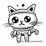 Alien Flying Cats: Outer Space Coloring Pages 4