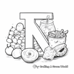 Alphabet Food Themed Coloring Pages 2