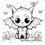 Amazing Bats and Spiderweb Halloween Coloring Pages 2