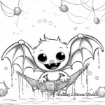 Amazing Bats and Spiderweb Halloween Coloring Pages 4