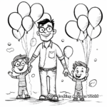 Amazing Dad's Birthday Balloons Coloring Pages 4