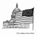 American Flag and Capitol Coloring Pages 2