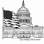 American Flag and Capitol Coloring Pages 4