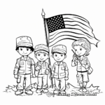 American Flag and Soldiers Coloring Pages 2