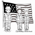 American Flag and Soldiers Coloring Pages 4
