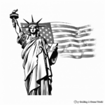 American Flag and Statue of Liberty Coloring Sheets 3