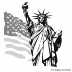 American Flag and Statue of Liberty Coloring Sheets 4