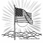 American Flag at Sunrise Coloring Sheets 1