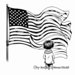 American Flag in the Wind Coloring Sheets 2