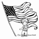 American Flag in the Wind Coloring Sheets 4