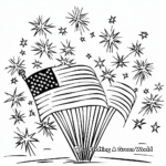 American Flag with Fireworks Coloring Pages for 4th of July 3