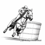 American Quarter Horse in Barrel Race Coloring Pages 1