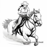 American Quarter Horse in Barrel Race Coloring Pages 3