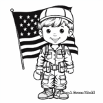 American Soldier and Flag Coloring Pages 3