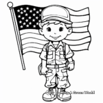 American Soldier and Flag Coloring Pages 4