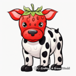 Amusing Cartoon Strawberry Cow Coloring Pages 1