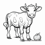 Amusing Cartoon Strawberry Cow Coloring Pages 2