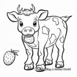 Amusing Cartoon Strawberry Cow Coloring Pages 4